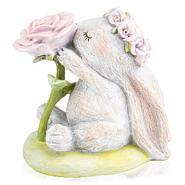 Фигурка интерьерная Rabbit with a rose 12 см Lefard AL117957