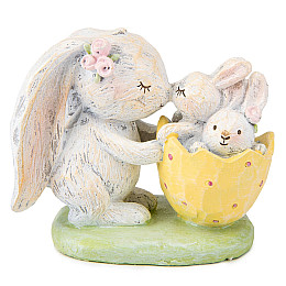 Фигурка интерьерная Rabbit with babies 12 см Lefard AL117958