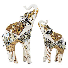 Фигурка интерьерная Elephant with baby elephant 28 см ArtDeco AL117988