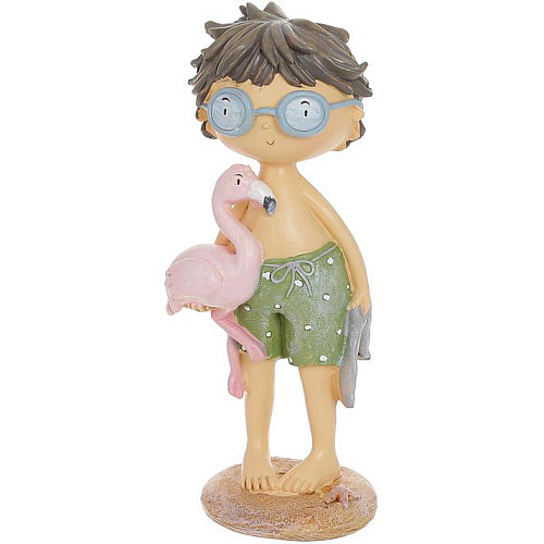 Фигурка интерьерная Boy with Flamingo 7.5x6.5x18 см Bona DP118176