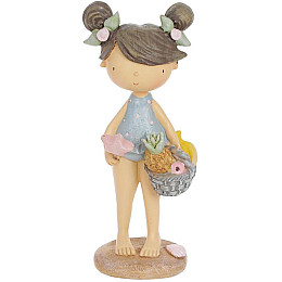 Фігурка інтер'єрна Girl with fruit basket 8x6x18.5 см Bona DP118177