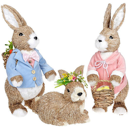 Фігурка інтер'єрна Bunny with a basket 24x22x40 см Bona DP118200