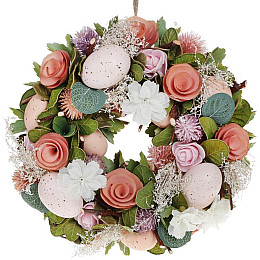 Декоративный венок подвесной Scarlet Flowers Ø24cm Bona DP118228