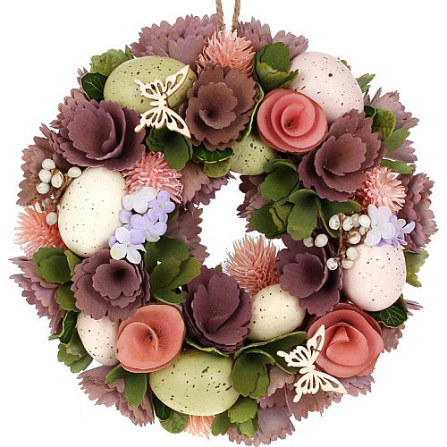 Декоративный венок подвесной Ash Roses Ø24cm Bona DP118239