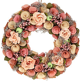 Декоративний вінок підвісний Peach Roses Ø33см Bona DP118241