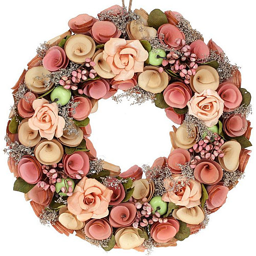 Декоративний вінок підвісний Peach Roses Ø33см Bona DP118241