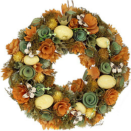 Декоративний вінок підвісний Orange Flowers Ø33cm Bona DP118247