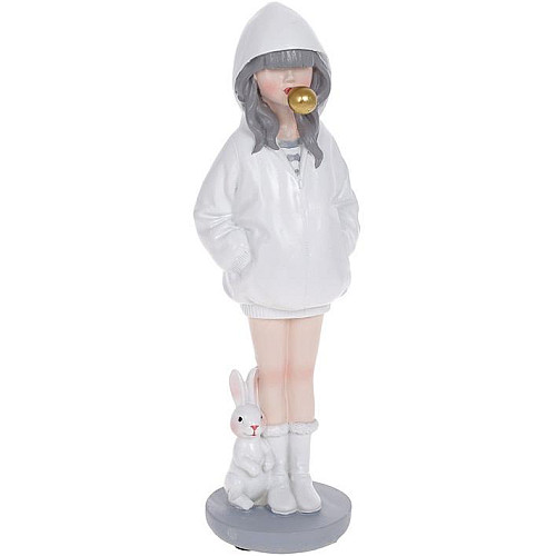 Фігурка інтер'єрна 7.5х9х26 см White Дівчинка з Кроликом Bona DP118507