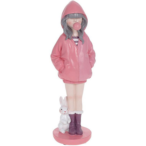 Фігурка інтер'єрна 7.5х9х26 см Pink Дівчинка з Кроликом Bona DP118508