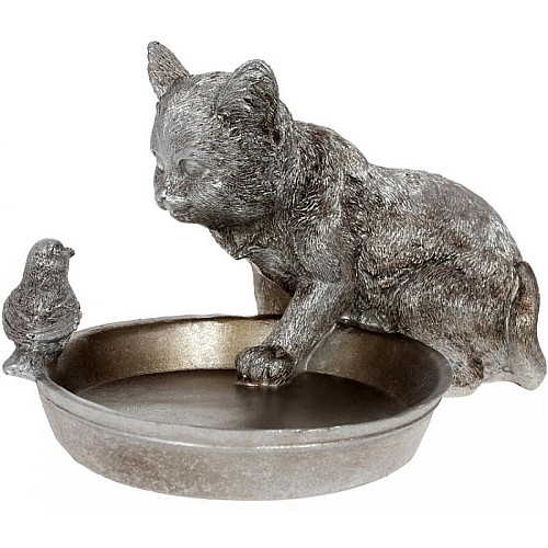 Підставка для ювелірних виробів Bona Kitten with a bird 14х17.5х24 см Сталевий DP119975