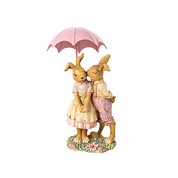 Статуетка Lefard Lapins Поцілуй любові Pink 19.5 см Жовтий (AL186506)
