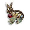 Статуетка Crystocraft Кролик Хрустальне серце зі стразами Swarovski 6х6 см Gold (AL186563)