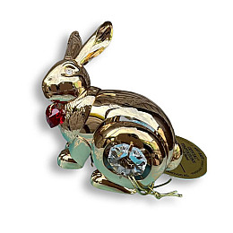 Статуэтка Crystocraft Кролик Хрустальное сердце со стразами Swarovski 6х6 см Gold (AL186563)