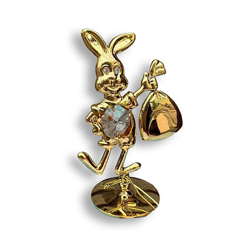 Статуэтка Crystocraft Кролик Мешок бабла со стразами Swarovski 7,5 см Gold (AL186565)