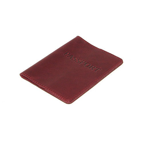 Обложка на паспорт DNK Leather Паспорт-H col.L 15,5*9,8 см Бордовая