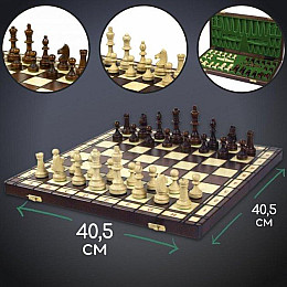 Деревянные шахматы турнирные с утяжелителем для соревнований 40,5 х 40,5 см Madon Jupiter