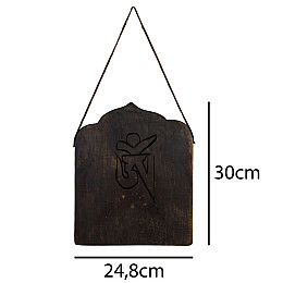 Захисне тибетське панно маска Махакали Карбування по міді та різьблене дерево Ручна робота Kailash 30 см (26723)