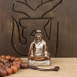 Лама Дзогчен Дродуль Паво Дордже (Адзом Друкпа) Бронза Оксидування Часткове сріблення Kailash 5.8 см (26335)