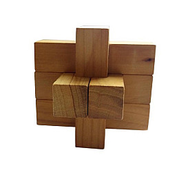 Дерев'яна головоломка Круть Верть Хрест 2+2+3 8х8х8 см (nevg-0006)