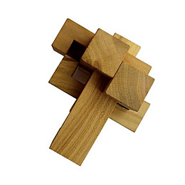 Дерев'яна головоломка Круть Верть Хрест Дюбуа 7х7х7 см (nevg-0019)