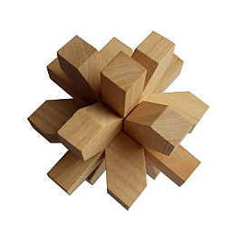 Дерев'яна головоломка Круть Верть Сніжинка 9.5х9.5х9.5 см (nevg-0037)