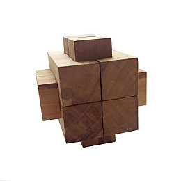 Дерев'яна головоломка Круть Верть Хрест 2+2+4 7х7х7 см (nevg-0015)