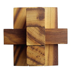 Дерев'яна головоломка Круть Верть Хрест 2+3+3 8х8х8 см (nevg-0005)
