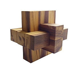 Дерев'яна головоломка Круть Верть Хрест 2+3+3 8х8х8 см (nevg-0005)