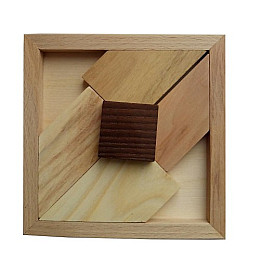 Дерев'яна головоломка Круть Верть Чорний квадрат великий 2х12х12 см (nevg-0033)