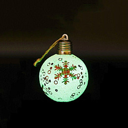 Подвеска Шарик со снежинкой цветной на батарейках Gonchar (19-104)