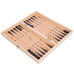 Шахматы, шашки, нарды 3 в 1 деревянные SP-Sport W7723 (SK001024)