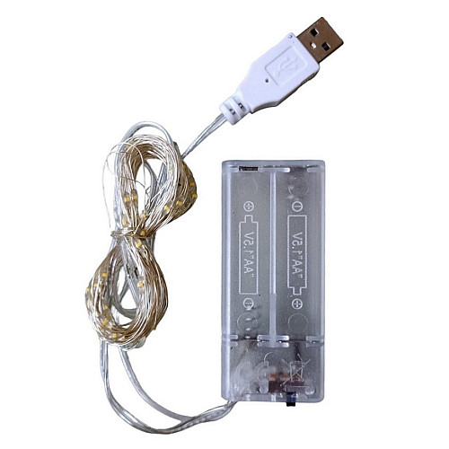 Світлодіодна гірлянда нитка Led Краплі роси на 50 світлодіодів + USB підключення 5 м Мультицвет