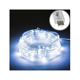 Гирлянда светодиодная нить Led Капли росы дюралайт на 100 светодиодов с USB подключением 9 м Белый
