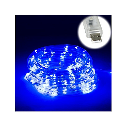 Гирлянда светодиодная нить Led Капли росы дюралайт 100 светодиодов с USB подключением 9 м Синий
