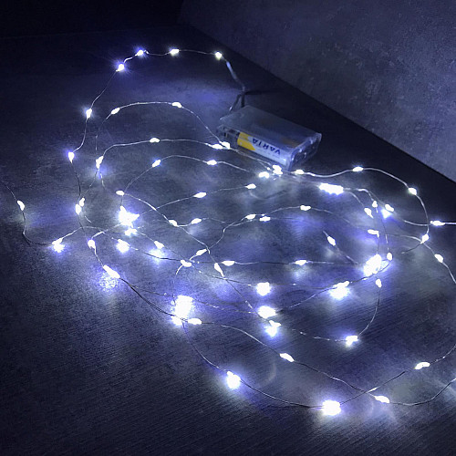 Гирлянда светодиодная A-PLUS НА БАТАРЕЙКАХ 4 м 80 диодов LED, белый цвет