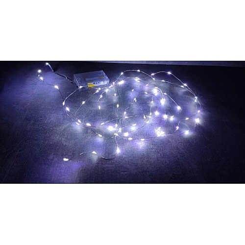 Гирлянда светодиодная A-PLUS НА БАТАРЕЙКАХ 4 м 80 диодов LED, белый цвет