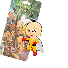 Брелок Сайтама One Punch Man Резиновый Rubber (20302) Bioworld