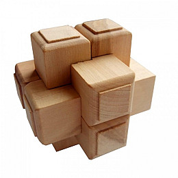 Дерев'яна головоломка Круть Верть Хрест Макарова 7х7х7 см (nevg-0017)