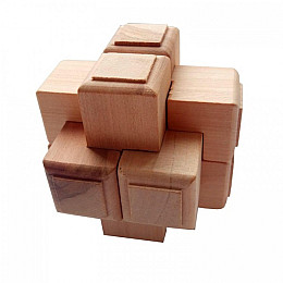 Дерев'яна головоломка Круть Верть Хрест Макарова 7х7х7 см (nevg-0017)