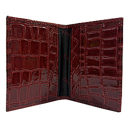 Обложка на ID паспорт кожаная бордовая KARYA 096-08