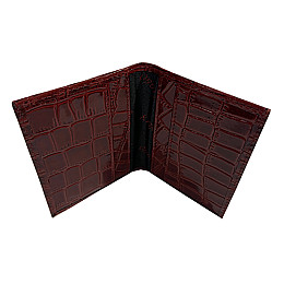 Обложка на ID паспорт кожаная бордовая KARYA 096-08