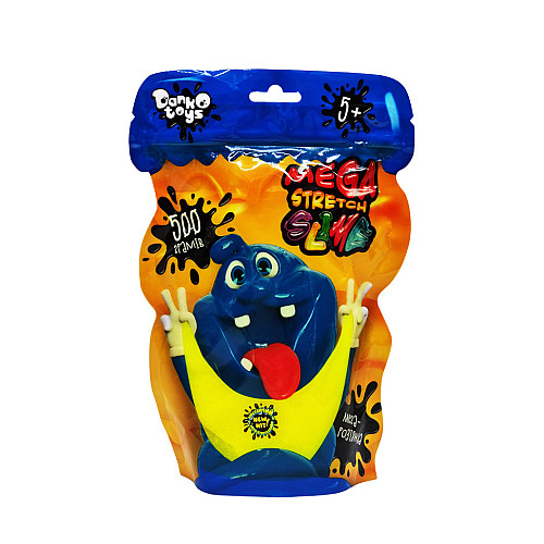 Лизун-антистрес "Mega Stretch Slime" Danko Toys SLM-12-01U 500 гр Жовтий