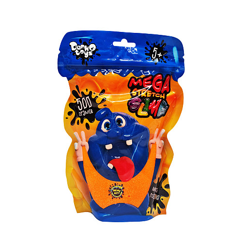 Лизун-антистрес "Mega Stretch Slime" Danko Toys SLM-12-01U 500 гр Помаранчевий