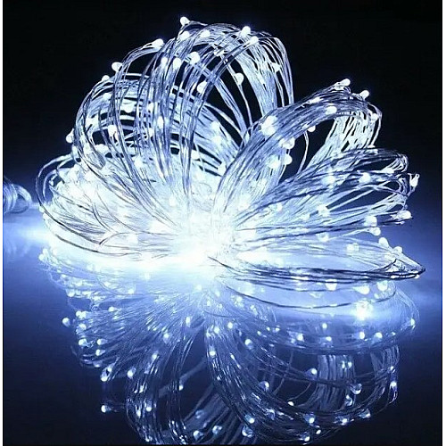 Светодиодная гирлянда-нить на батарейках Холодный белый 20м Decorative Light 200LED 218-21528203