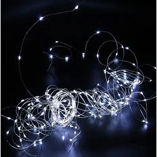 Светодиодная гирлянда-нить на батарейках Холодный белый 20м Decorative Light 200LED 218-21528203
