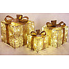 Декоративная композиция - 3 коробки 15х20см, 20х25см, 25х30см с LED-подсветкой, шампань с золотом BonaDi DP69606
