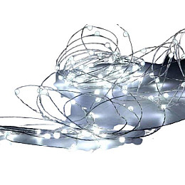 Гірлянда світлодіодна Mine роса на батарейках 10 м, 100 LED Білий (hub_umhhja/125402)