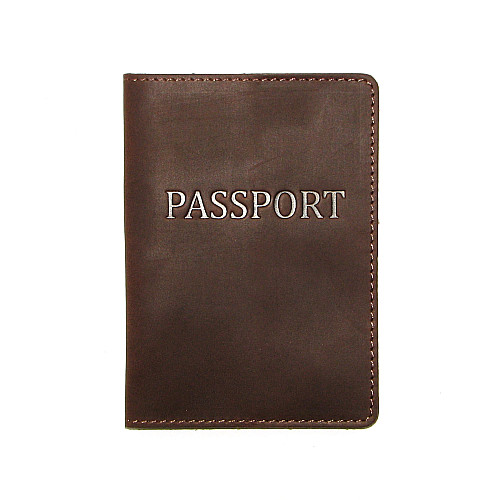 Обложка на паспорт DNK Leather Паспорт-H col.F 15,5х9,8 см Темно-коричневая