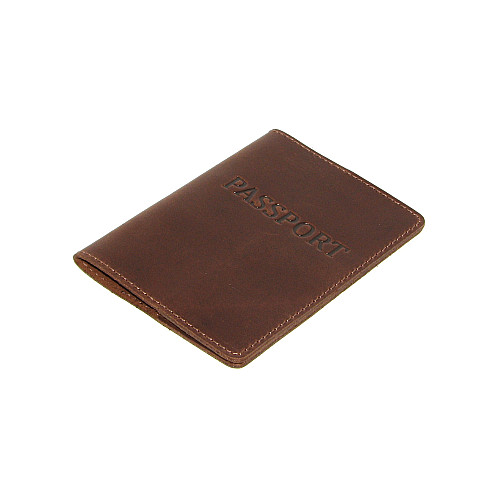 Обложка на паспорт DNK Leather Паспорт-H col.F 15,5х9,8 см Темно-коричневая