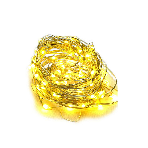Гірлянда світлодіодна Mine Роса на батарейках 5 м 50 LED Жовтий (hub_6ql6a8)